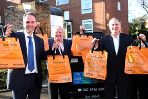 Residents living in flats will receive orange recycling bags, for dry recyclables, and caddies for food waste